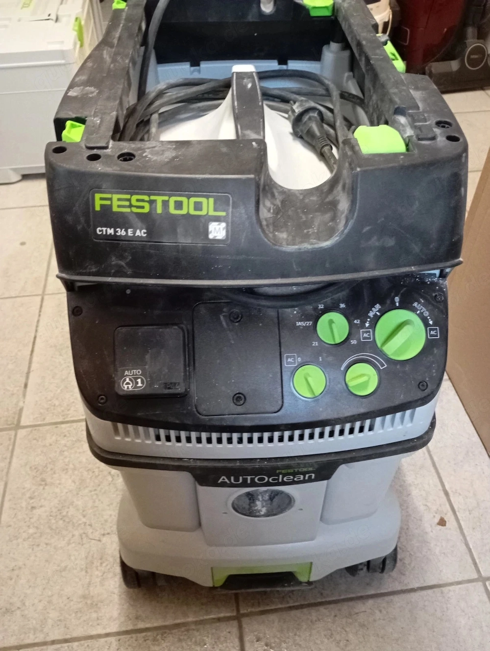 Langhalsschleifer Festool LHS 2_225 EQI Plus und Absaugmobil CTM36 E
