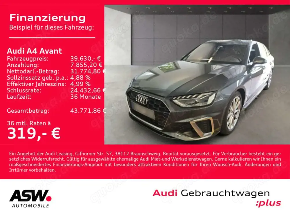 Audi A4 S line 40TDI quattro Navi Matrix 360° V
