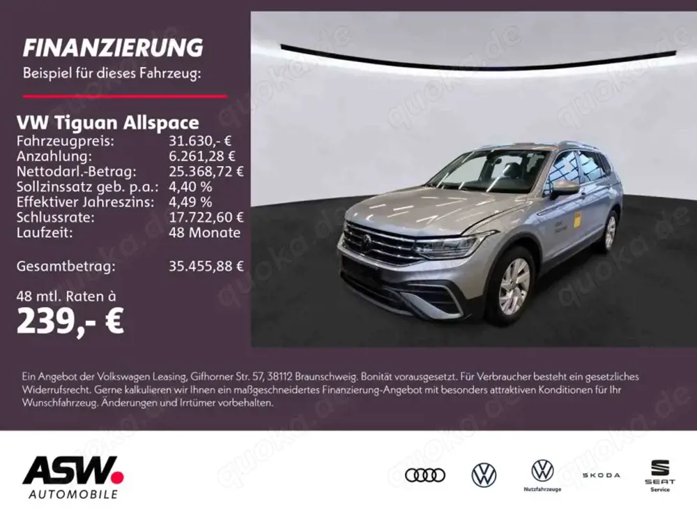 Volkswagen Tiguan Allspace Life 1,5TSI DSG NAVI AHK 7Sitzer