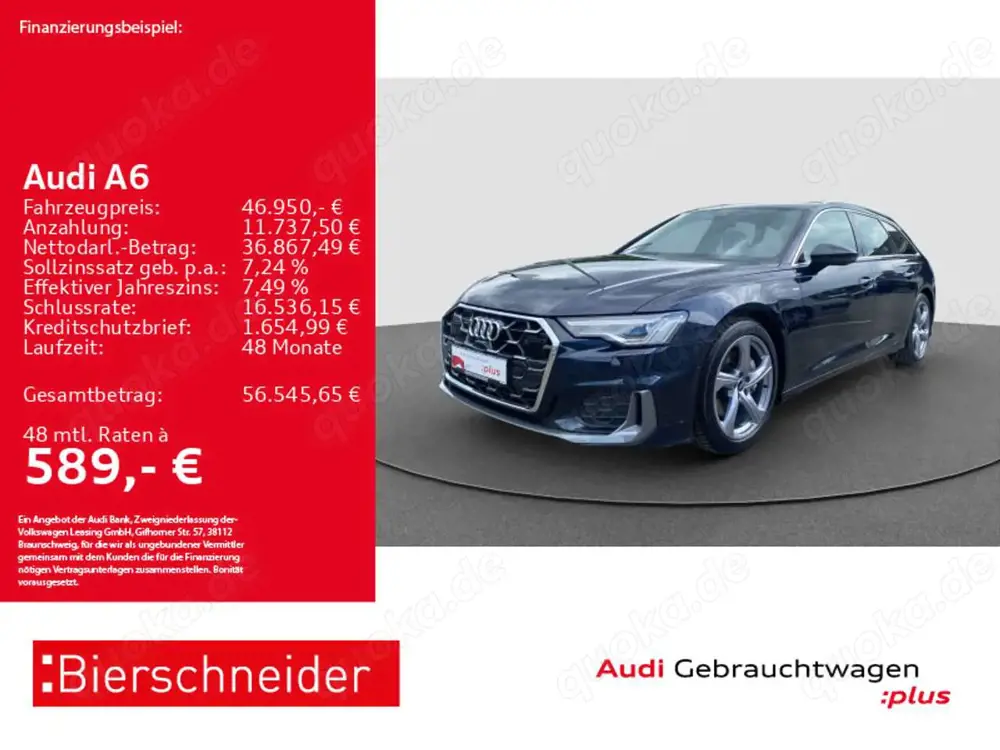 Audi A6 Av 45 TDI qu S-Line MATRIX PANO CAM ACC 5J. G