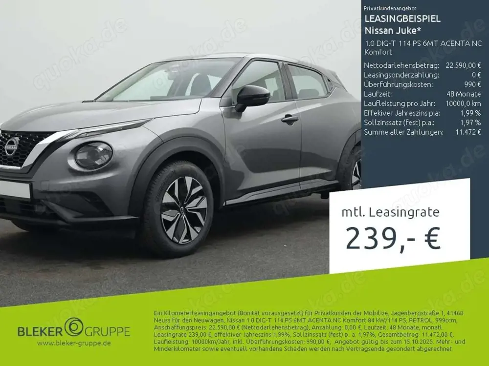 Nissan Juke 1.0 DIG-T 114 PS 6MT ACENTA NC Komfort
