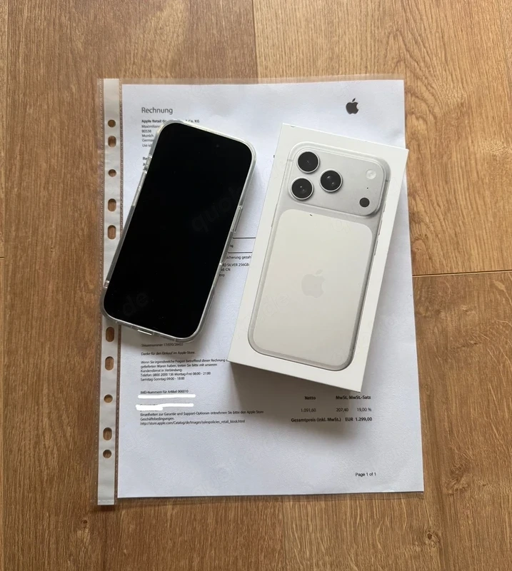 iPhone 17 Pro 256 GB mit Rechnung