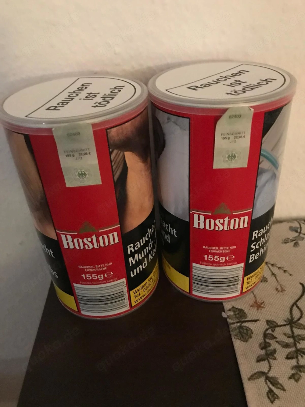 2 Dosen Boston Tabak, ungeöffnet