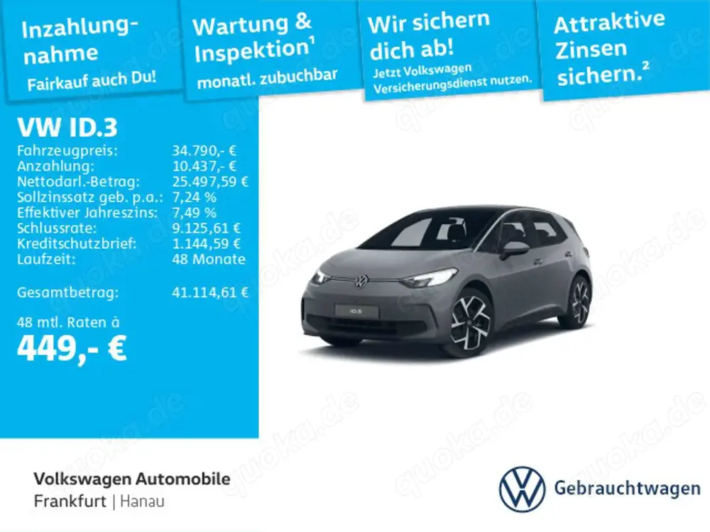 Volkswagen ID.3 Pure 125 kW (170 PS) 52 kWh 1-Gang- Automat