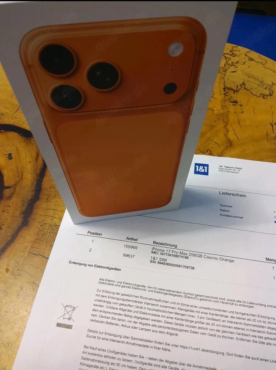 verkaufe iPhone 17pro max 
