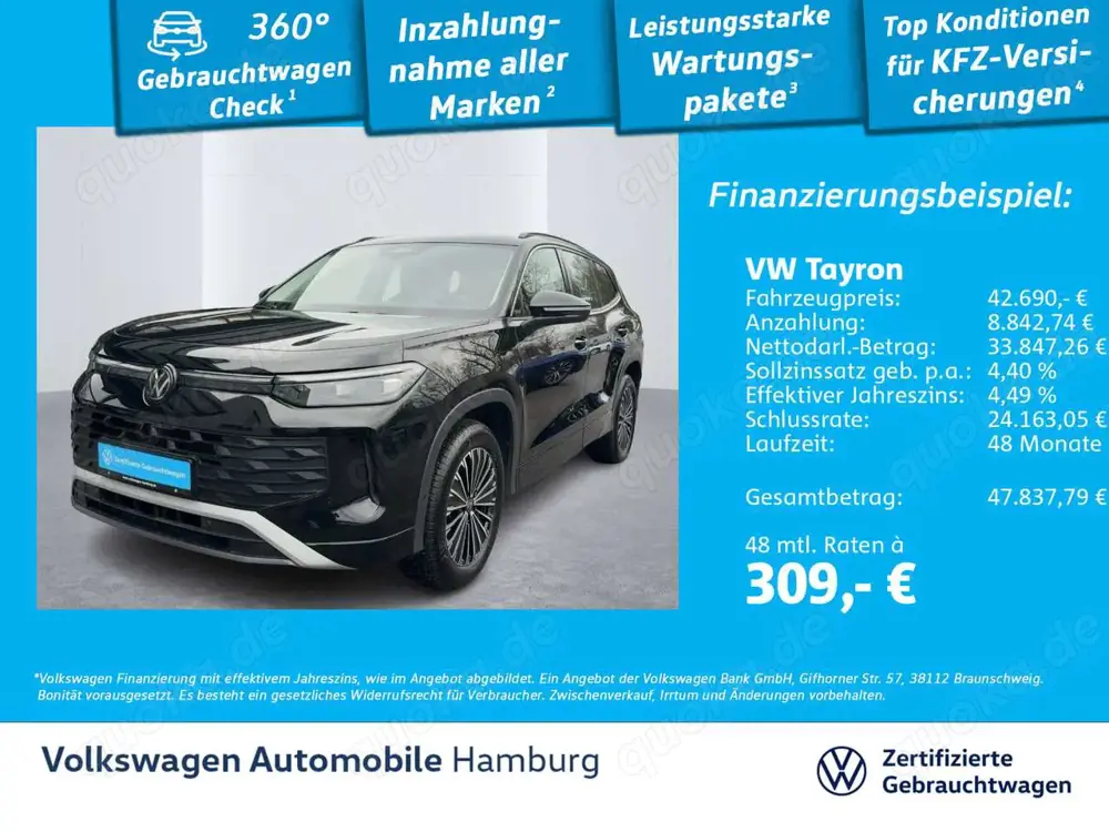 Volkswagen Tayron 1.5 TSI eHybrid Life DSG AHK Ganzjahresre