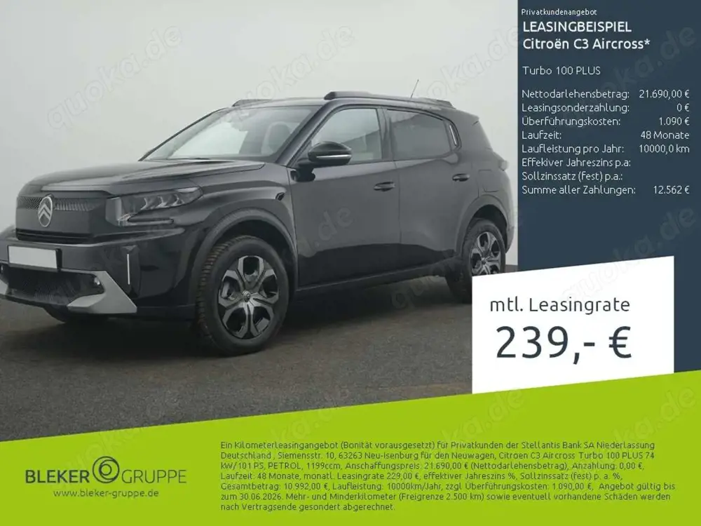 Citroen C3 Aircross Turbo 100 PLUS