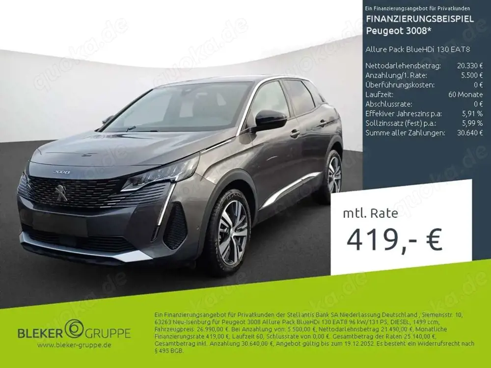Peugeot 3008 Allure Pack BlueHDi 130 EAT8