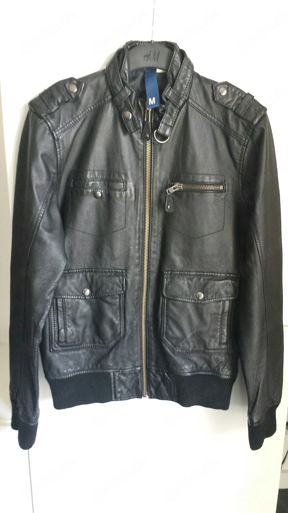 Herren Lederjacke, schwarz (von H&M)
