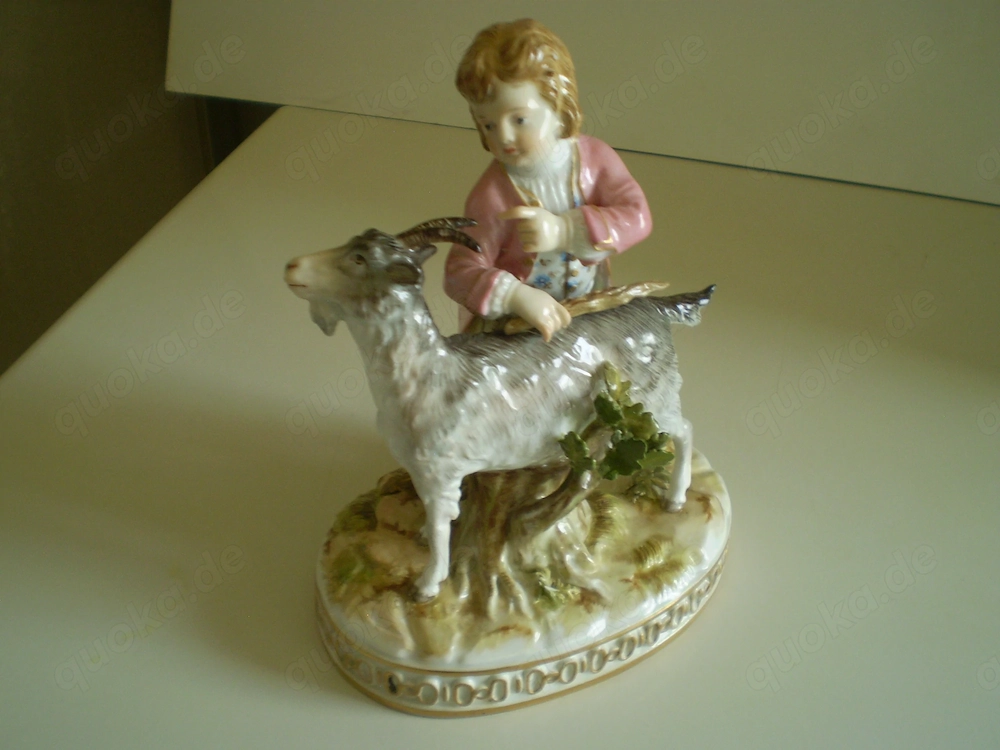 Meißner Porzellanfigur-"Junge mit Ziegenbock"