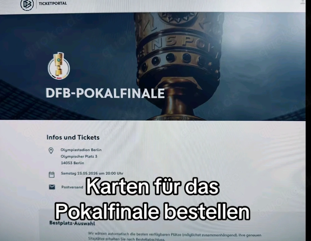 4 ticket dfb final bayern München vs VfB Stuttgart 