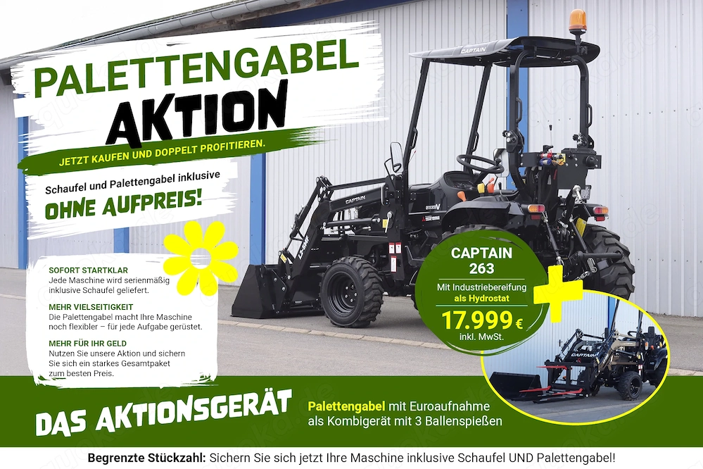 25 PS Captain 263 Traktor Schlepper Black Industriebereifung Frontlader EURO-Aufnahme 3. Steuerkreis