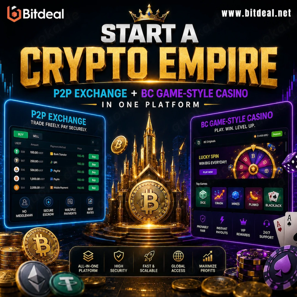 Start a Crypto Empire: P2P Exchange + BC Game-Style Casino in One Platform
