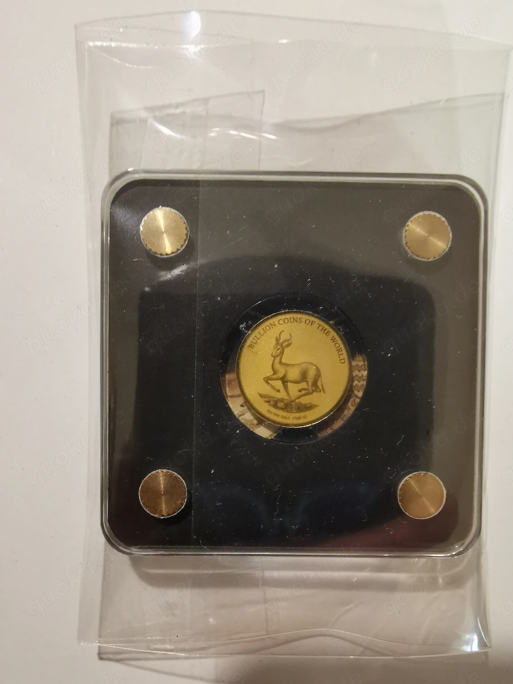 Goldmünze "Springbock" 1:500 oz 999er Feingold, original verpackt, ungeöffnet