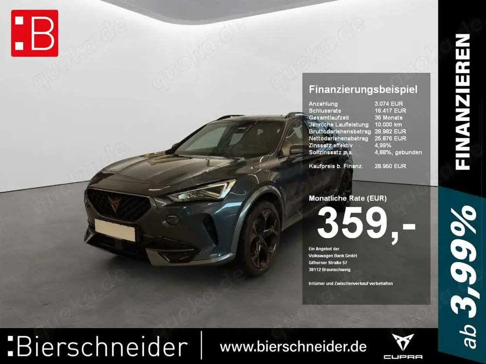 CUPRA Formentor 2.0 TSI DSG VZ LED NAVI 19 KAMERA PARKLENK ACC SHZ