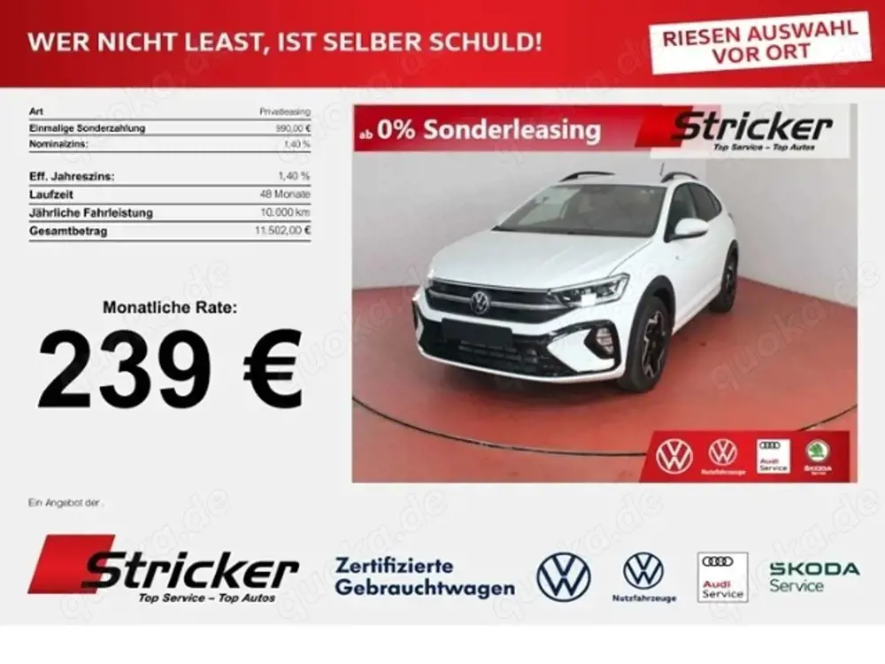 Volkswagen Taigo R-Line 1.0 TSI DSG AHK 239,- mtl. GJ-Reifen RFK I