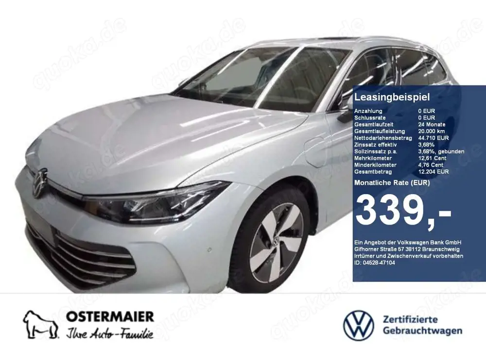 Volkswagen Passat Variant ELEGANCE 1.5eTSI 177PS DSG HYBRID ACC.5J-G.AHK.ARE