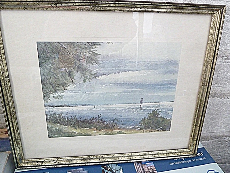 1   kleines  Aquarell  -  Landschaftsbild       signiert   