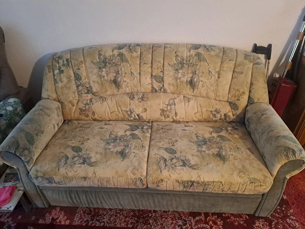 Sehr seltens Schlafcouch zweisitzer mit Bettkasten Federkern 