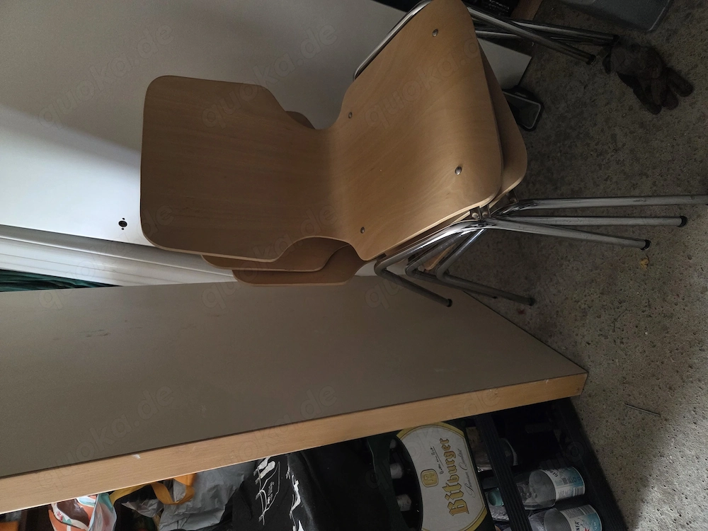 Konferenztisch, Klapptisch  mit 8 Stehlen 