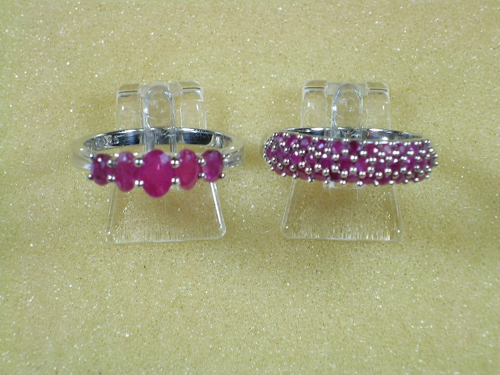 NEU: 2x Ring Gr. 19 - 59,5 925 Silber mit Rubin - je 40,- Euro