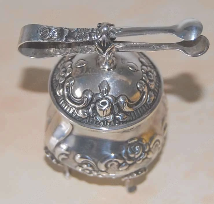Albo 835 Silber. Zuckerdose mit Zange