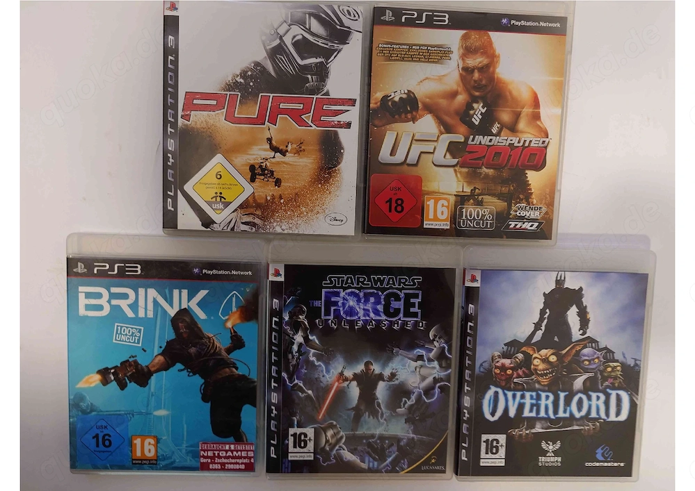 PlayStation 3 Action-Bundle (5 Games) mit UFC, Star Wars, PURE & Brink   guter Zustand VB