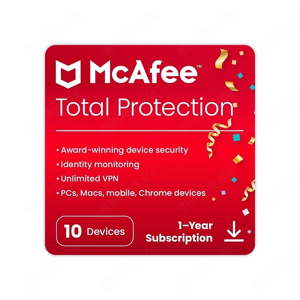 McAfee Internet Security 10 Geräte 1 Jahr 