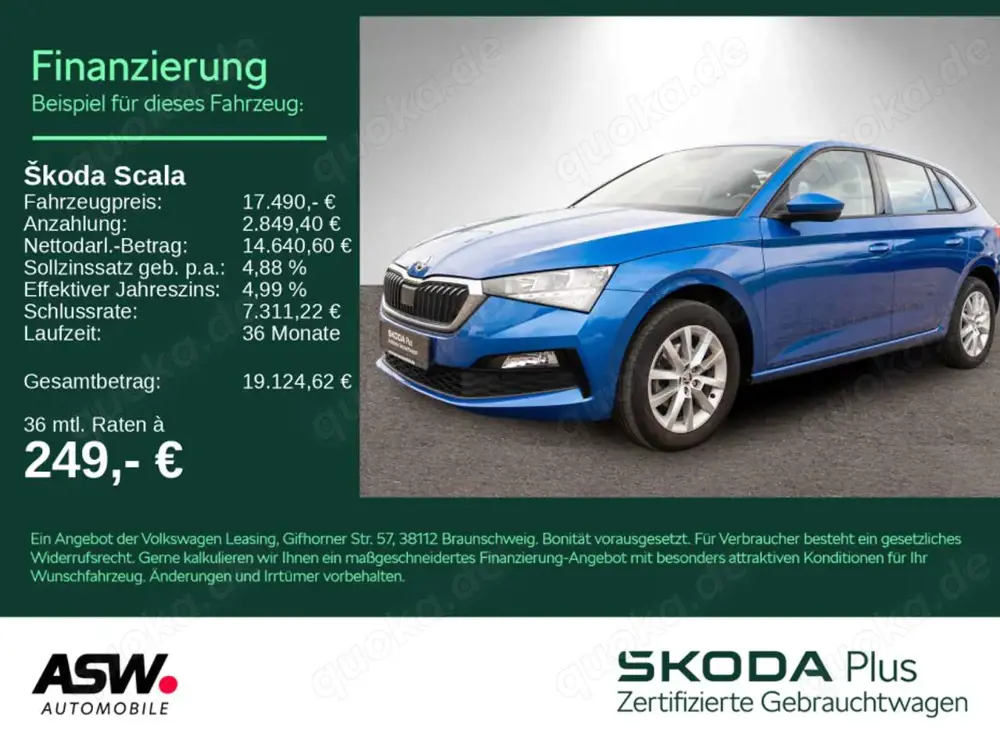 Skoda Scala Ambition 1.0 TSI DSG LED NAVI ACC RFK SHZ