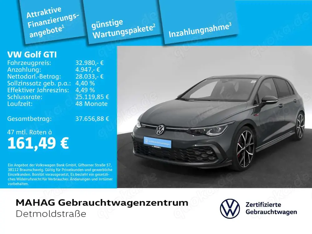 Volkswagen Golf GTI Golf VIII GTI 2.0 TSI AHK Pano IQ.Light Navi Par