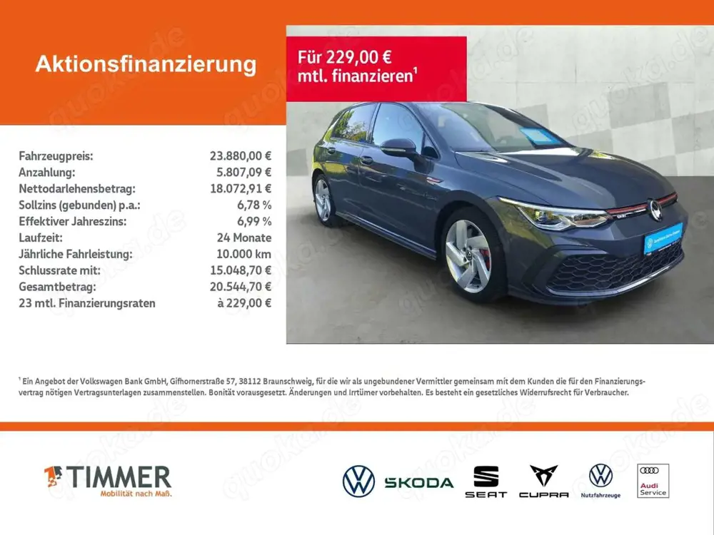Volkswagen Golf VIII GTI 2.0 TSI DSG LED+SHZ+ACC+APP-CONNECT