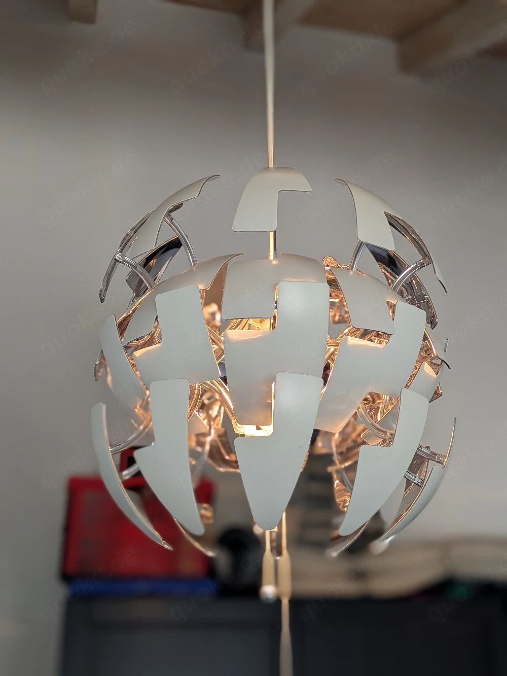 Ikea PS 2014 Hängeleuchte, weiß silber 