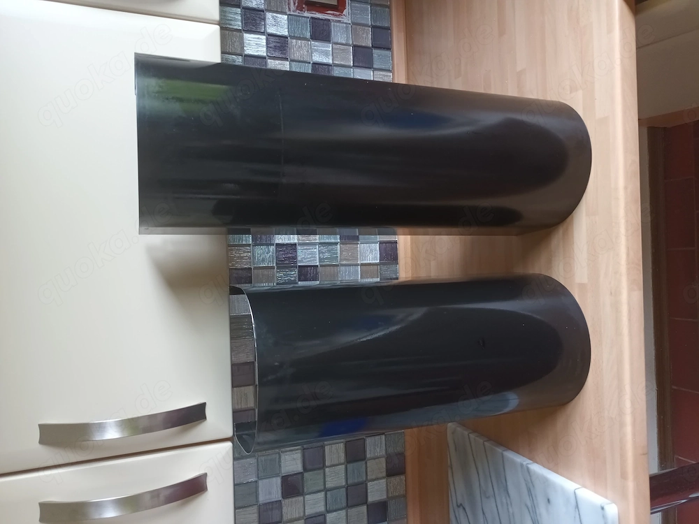 Kamin-Abzugsrohr Verkleidung   von Dunstabzugshaube, schwarz, halbrund