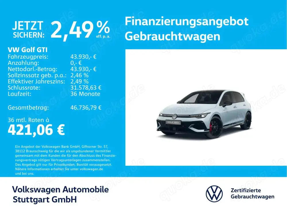 Volkswagen Golf GTI Clubsport 2.0 TSI DSG Navi Kamera Pano