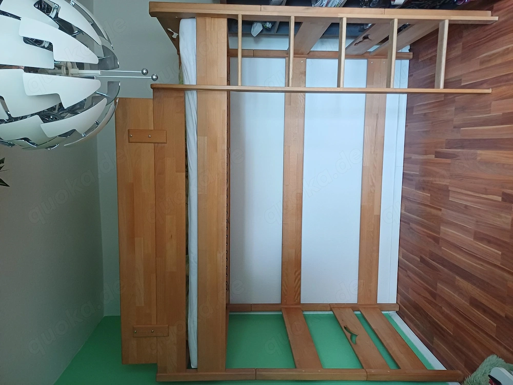 Taube Hochbett  Oliver  massiv Buche inkl. Zubehör+2 Lattenroste