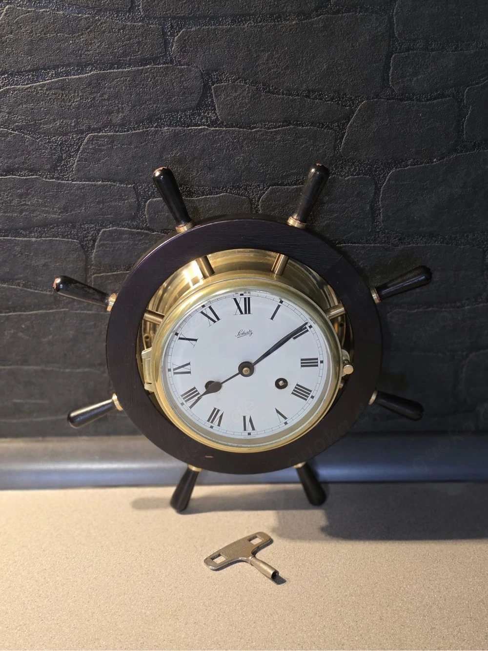 Vintage Schatz Schiffsuhr Original mit Schlüssel 1950er