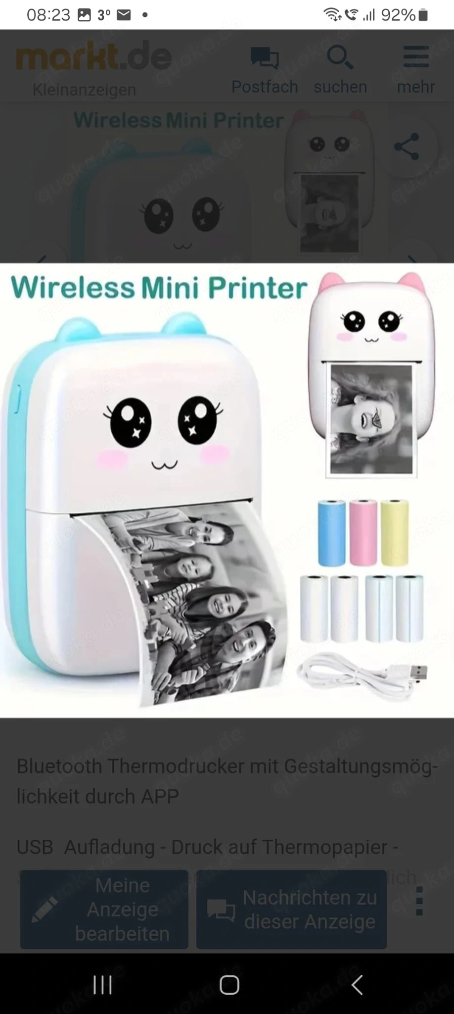 Mini Thermodrucker Rollenpapier