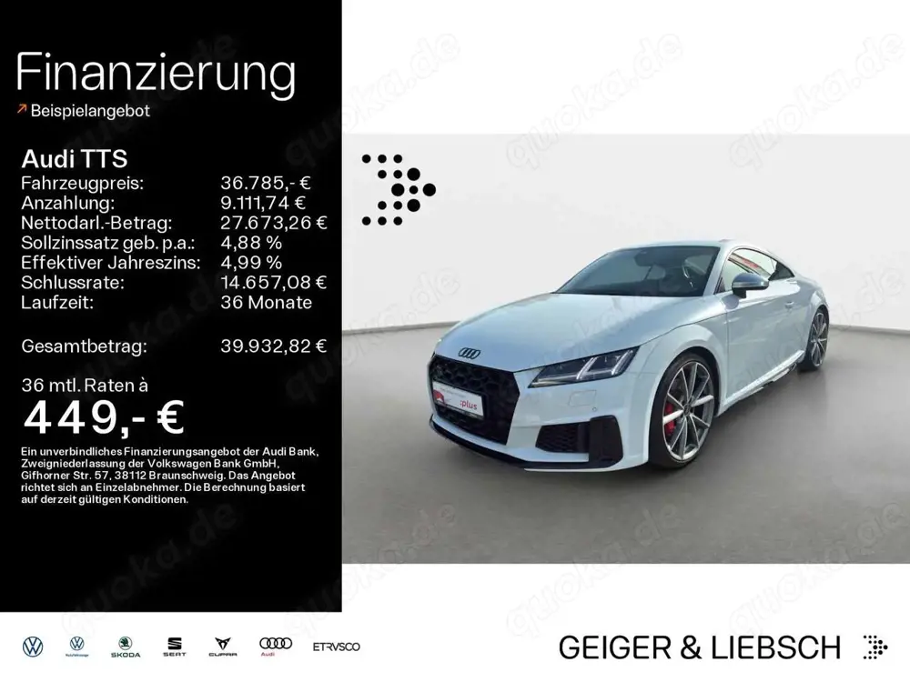 Audi TTS 2,0 TFSI Coupé Matrix+BO+Black Optik+Navi