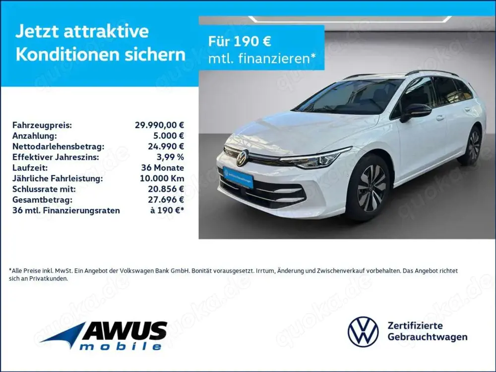 Volkswagen Golf VIII Variant 1.5eTSI DSG Goal