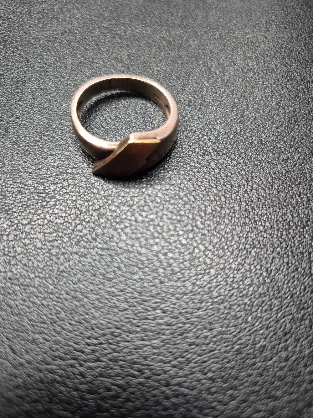 Damennring 925 Sterlingsilber bicolor, teilvergoldet