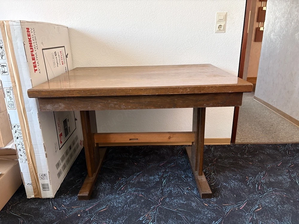 Holztisch massiv Echtholz Holz Tisch braun Esstisch für Esszimmer