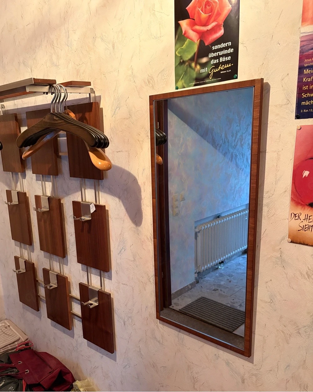 Teak Holz WandSpiegel Retro 60er 70er 37x77 cm Holz Spiegel