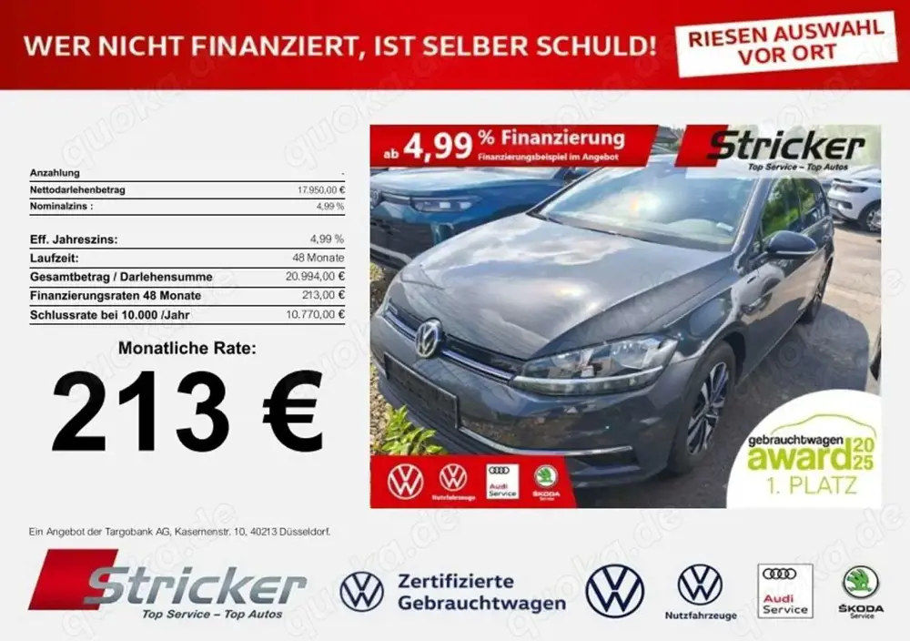 Volkswagen Golf Variant Variant IQ.Drive 1.5TSI 213,-ohne Anzahlung Navi