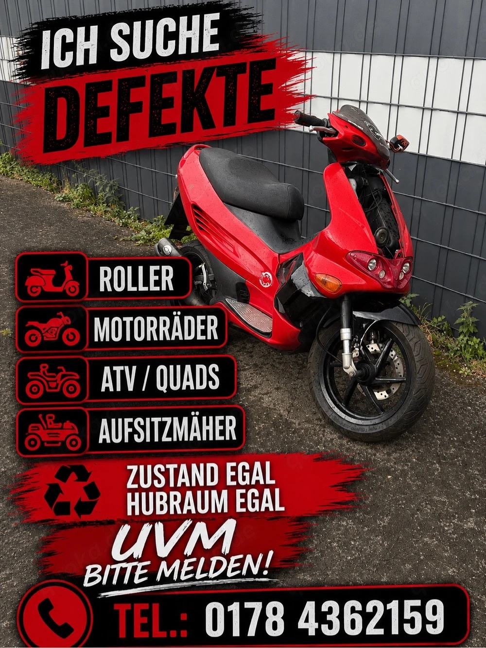 ich suche defekte Roller, motorrad, Quad, 