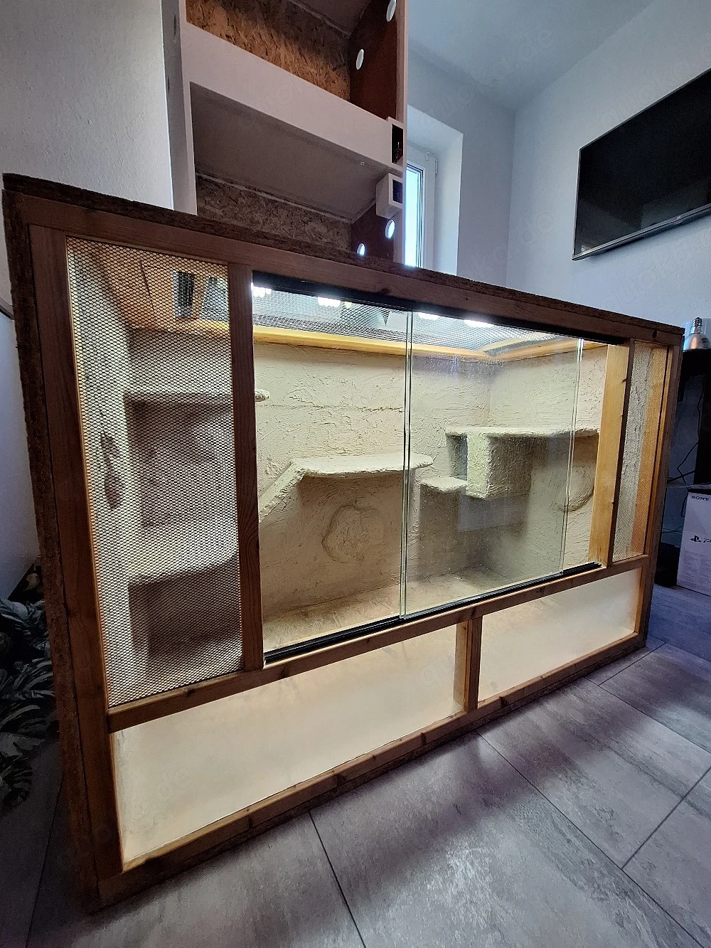 120x60x80 Osb-Terrarium mit Compact Top 90cm und Lampen