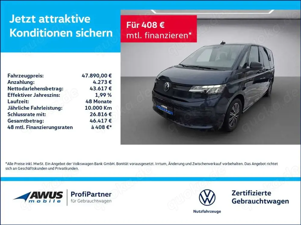 Volkswagen T7 Multivan Life KÜ KLIMA PDC SHZ KAMERA AHK LED