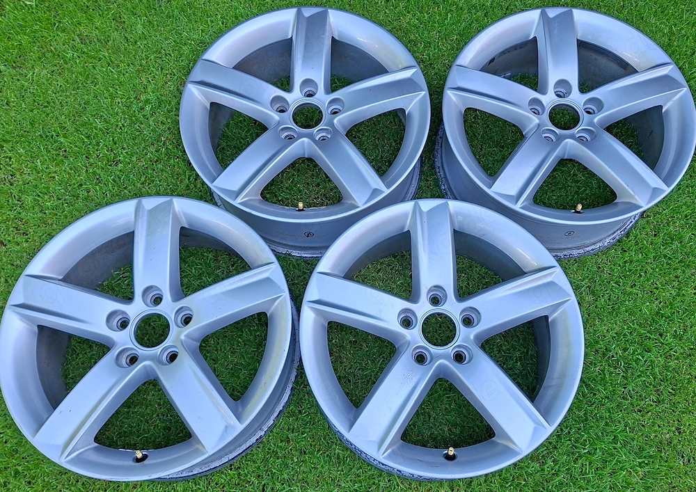 4x original AUDI, 5-Speichen Alufelgen, 7Jx17 H2 ET46, 8K0071497, gut gebraucht
