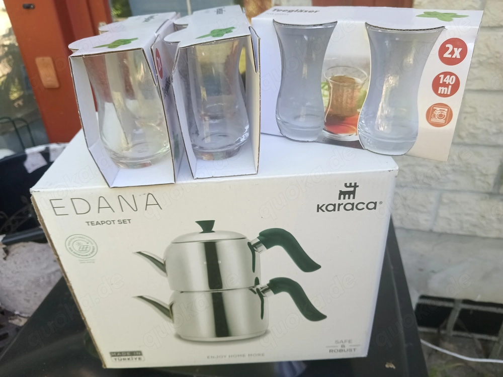 Verkaufe neue Kannen mit 6 neuen Gläser 