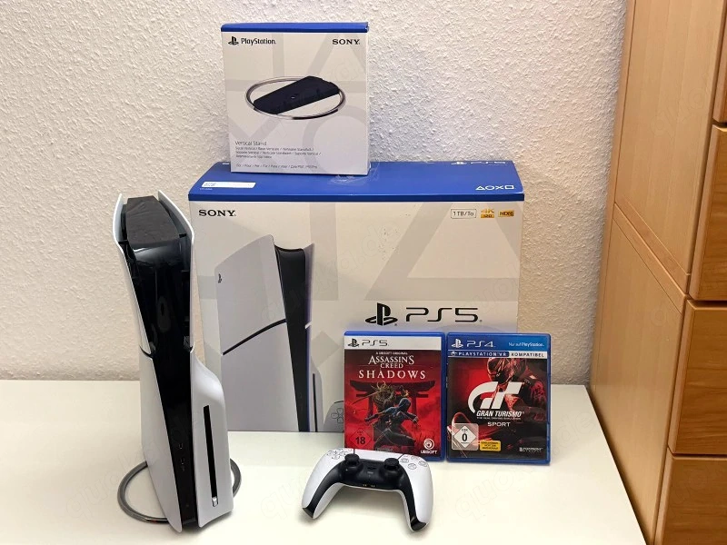 Sony Playstation 5 slim plus 2 spiele mit originalverpackung