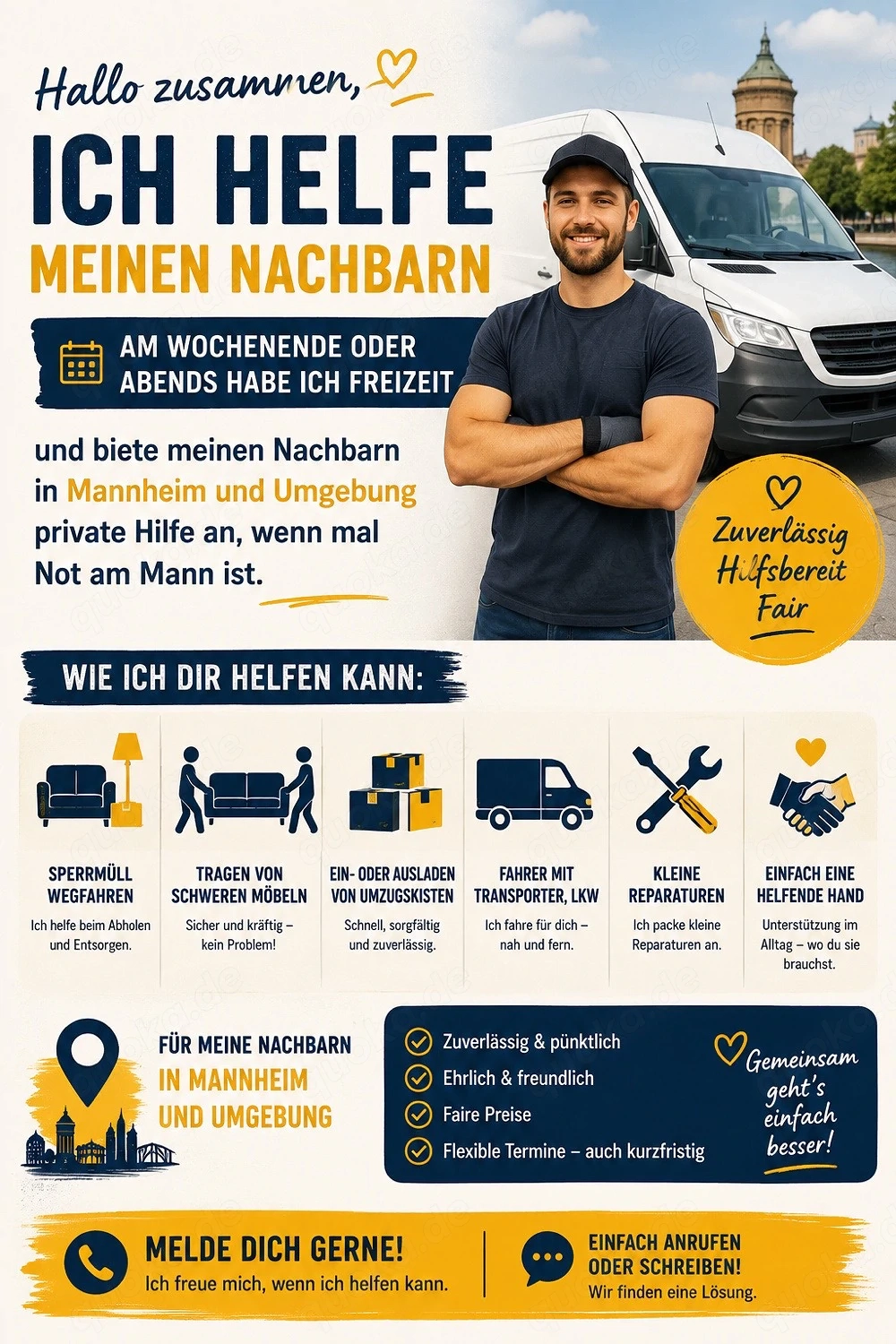 Private Tragehilfe   Nachbarschaftshilfe in Mannheim